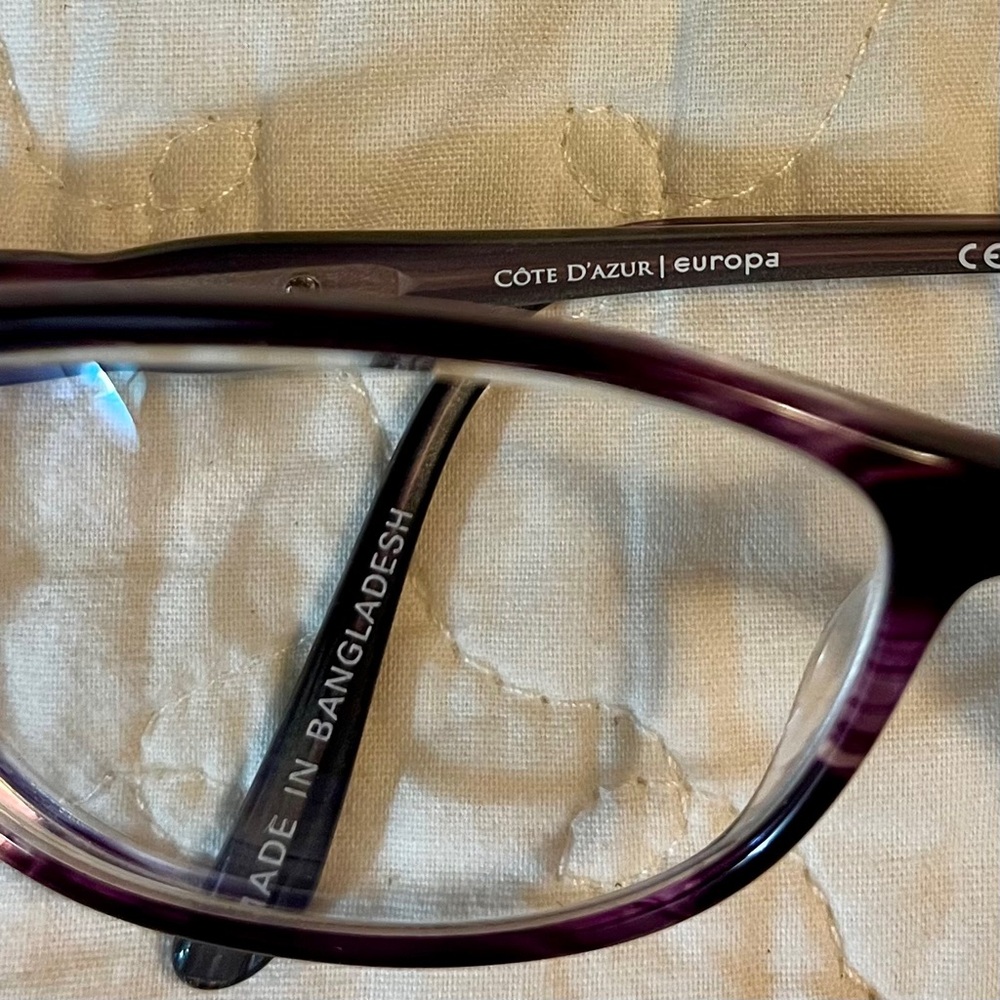 COTE D’AZUR Eyeglasses Frames Purple Violet New
